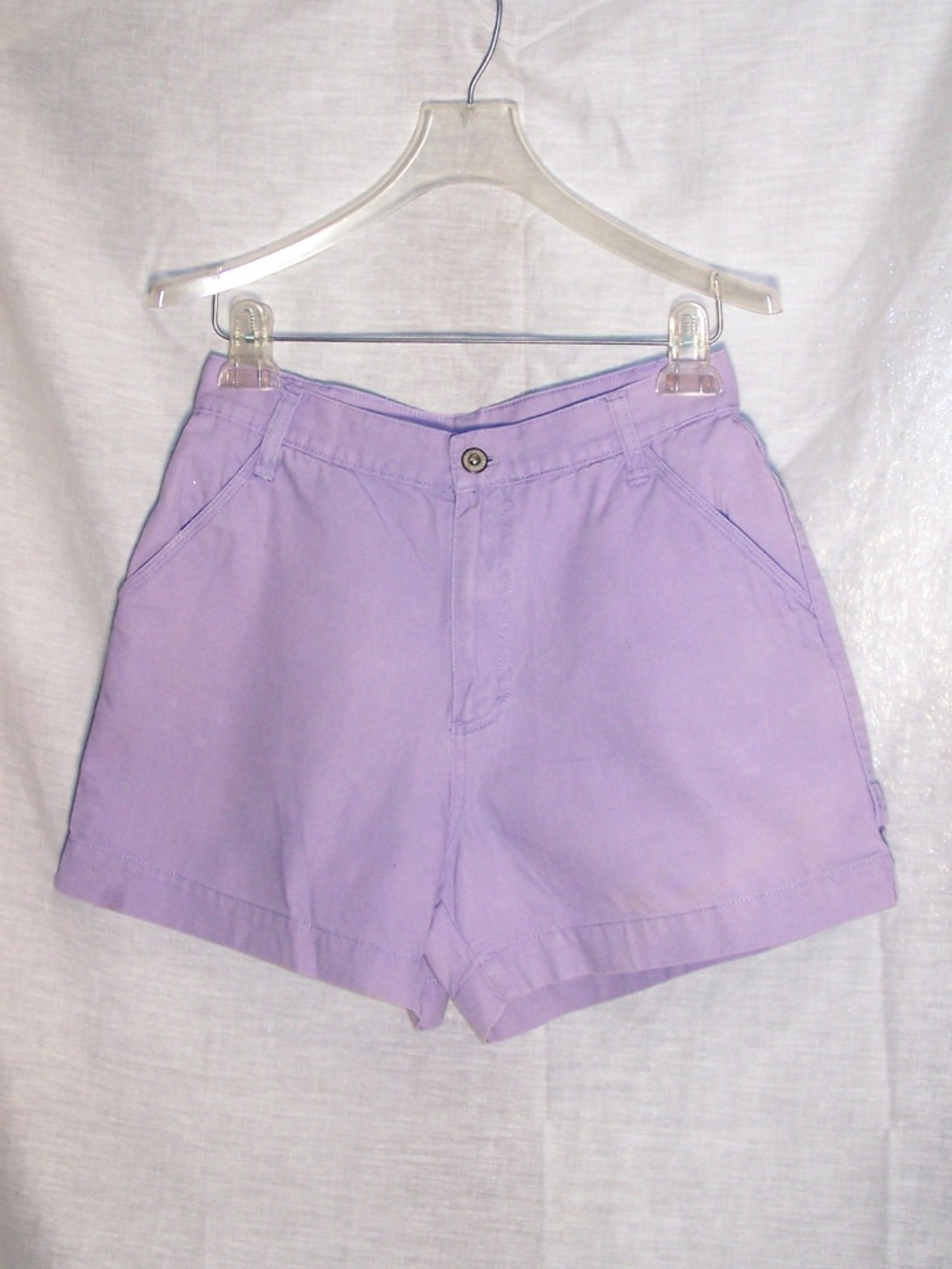 VTG High-waisted cotton shorts in a soft lavender/lilac shade